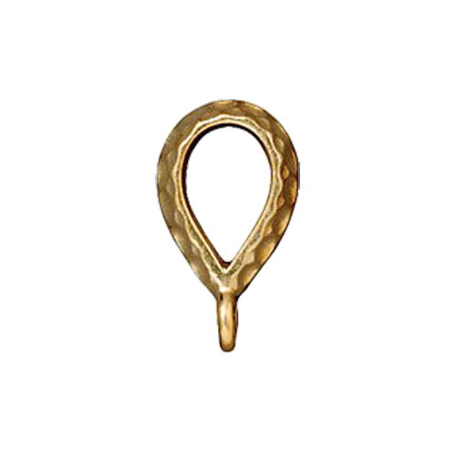 Hammertone Bail Large Diameter / pewter with a bright gold finish / side view