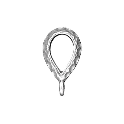 TierraCast Hammertone Bail Large Diameter / pewter with a white bronze finish / side view