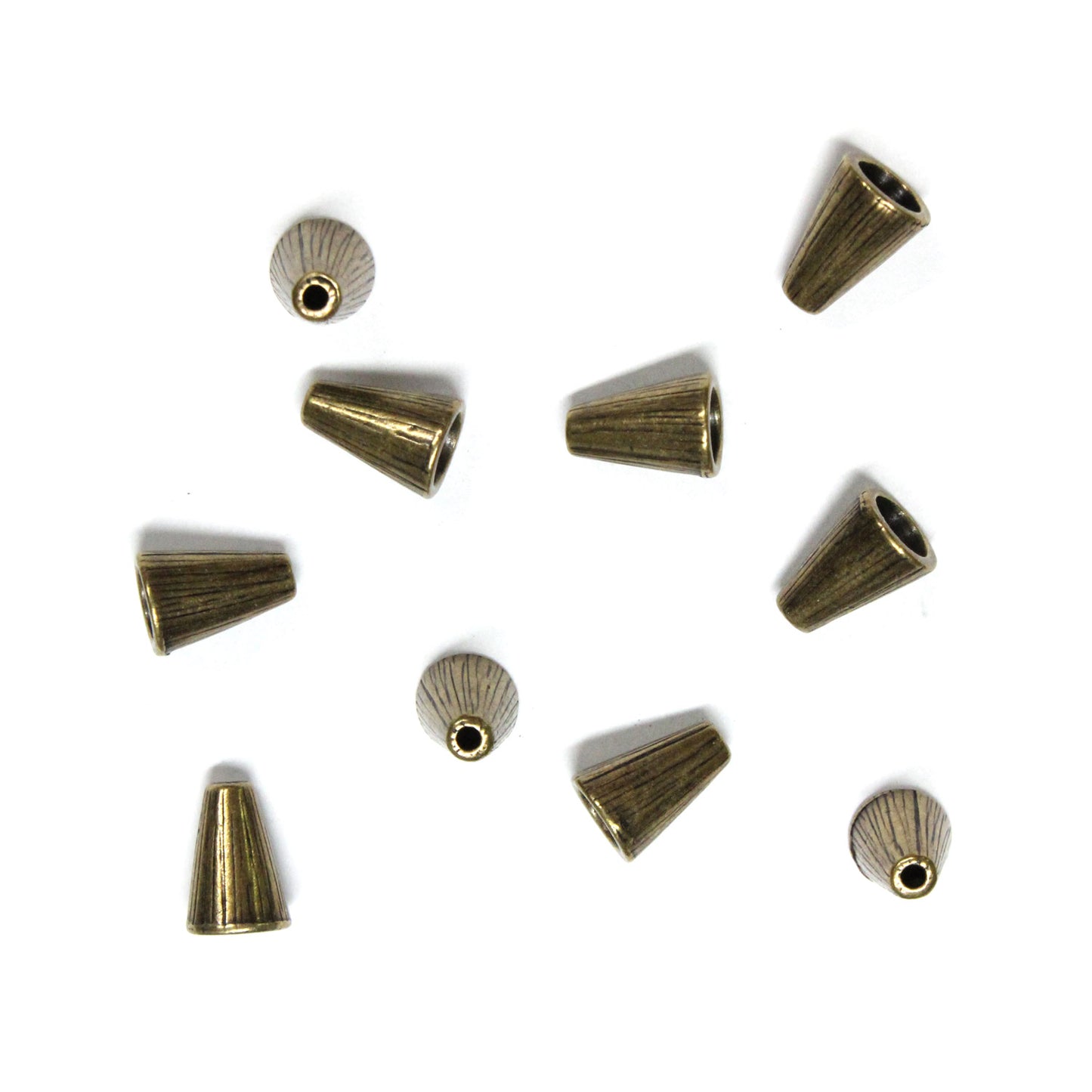 TierraCast Radiant Tall Cone / 10 Pack / pewter with a brass oxide finish