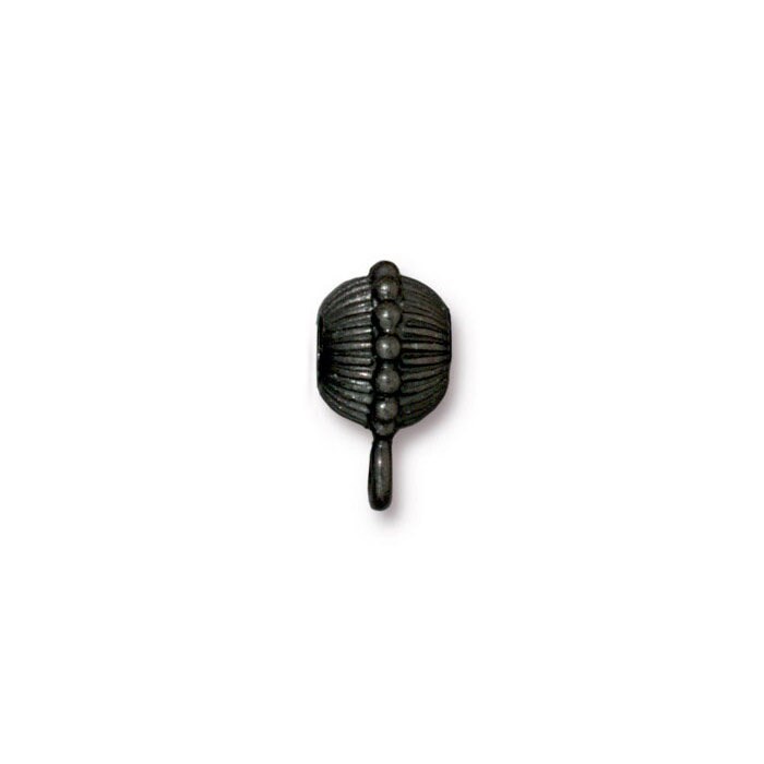 TierraCast Beaded Crown Euro Bail / 5 Pack / pewter with black finish / 4mm ID