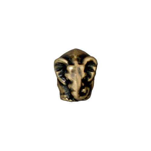 TierraCast Elephant Euro Bead / 5 Pack / pewter with brass oxide finish / large hole bead