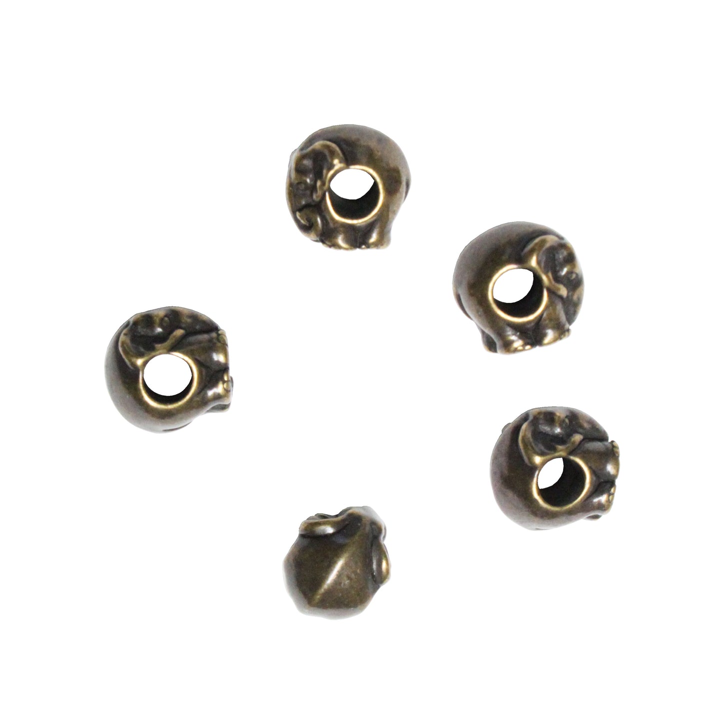TierraCast Elephant Euro Bead / pewter with brass oxide finish / large hole bead / 94-5763-27
