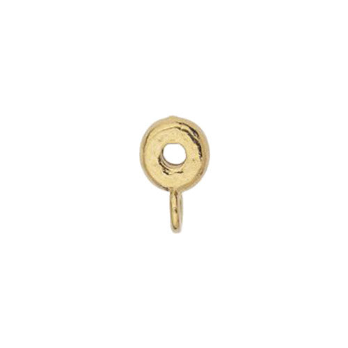 TierraCast Hammertone Spacer Bail / pewter with a bright gold finish / sideview