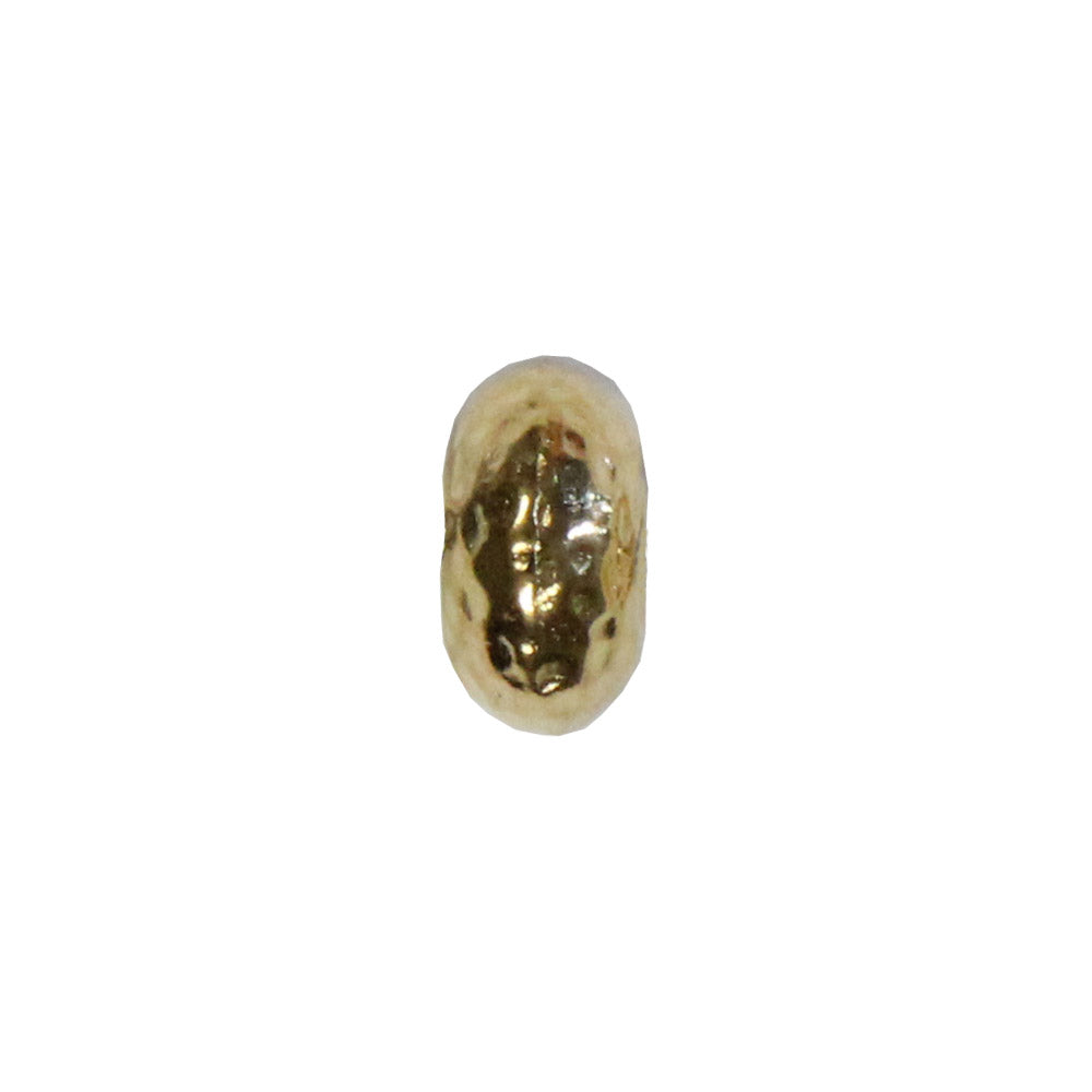 TierraCast 7mm Hammertone Rondelle Bead / pewter with a bright gold finish / side view