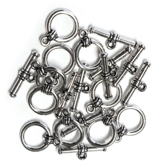 TierraCast Bar & Ring Toggle Clasp / pewter with an antique rhodium finish