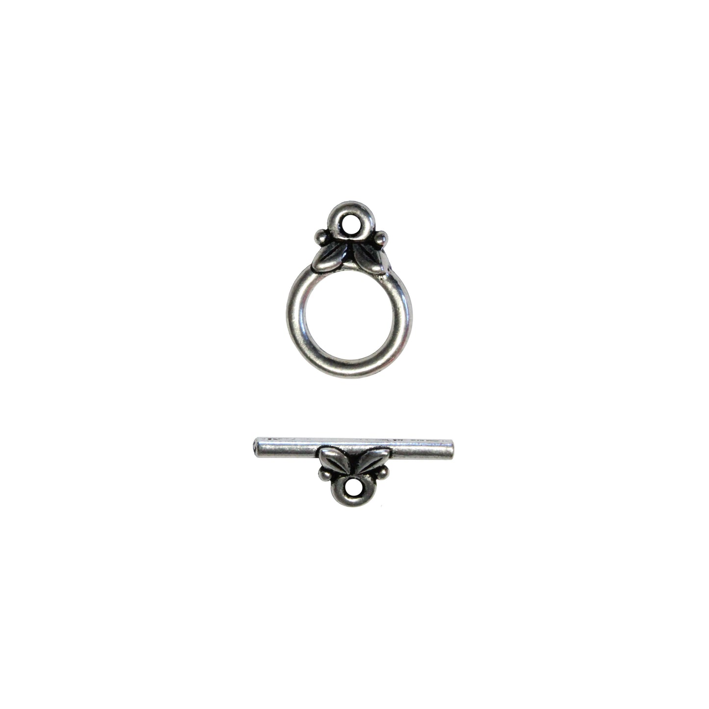 TierraCast Small Leaf Toggle Clasp / pewter with an antique silver finish