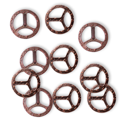 TierraCast Tribuckle for 1/2 inch leather straps / pewter with antique copper finish / 10 Pack