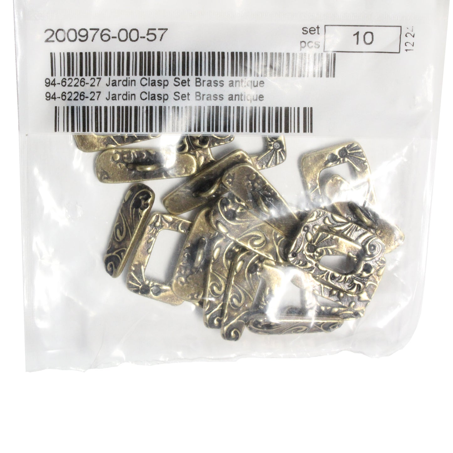 TierraCast Jardin Toggle Clasp / 10 Pack / pewter with a brass oxide finish