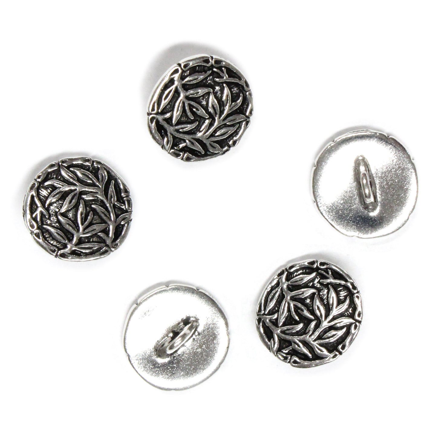 TierraCast Bamboo Button / pewter with antique silver finish