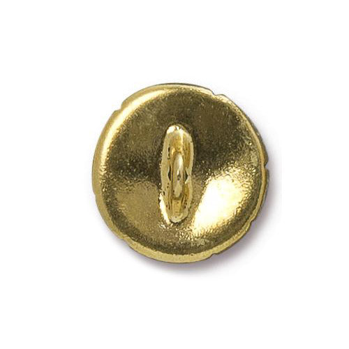 TierraCast Bamboo Button / pewter with antique gold finish