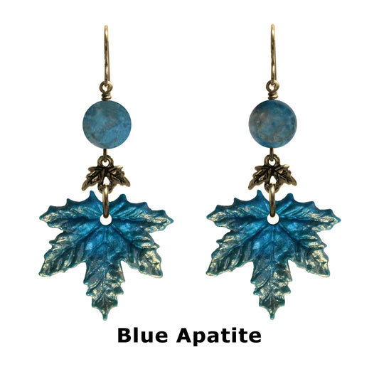 Kit for Maple Leaf Earrings / gemstone of your choice / includes step-by-step instructions / tools sold separately