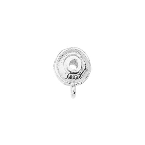Decorative Beaded Bail with loop / Antique Silver Plated Zamak / side view