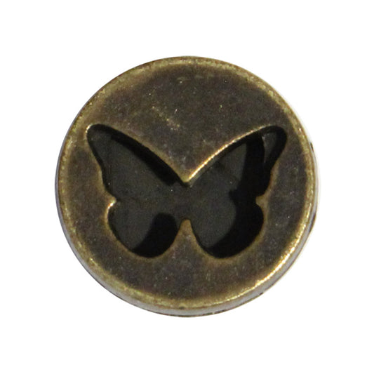 Antique Bronze Butterfly Sliders / 10 Pack / ID 10 x 2mm / for 10mm flat leather strap cord