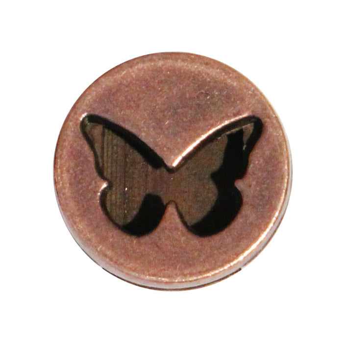 Antique Copper Butterfly Sliders / 10 Pack / ID 10 x 2mm / for 10mm flat leather strap cord