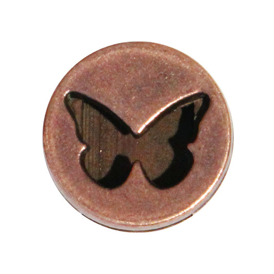 Antique Copper Butterfly Sliders / 10 Pack / ID 10 x 2mm / for 10mm flat leather strap cord