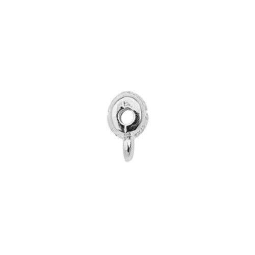 Bail with 3 Small Rings / Antique Silver Plated Zamak / side view