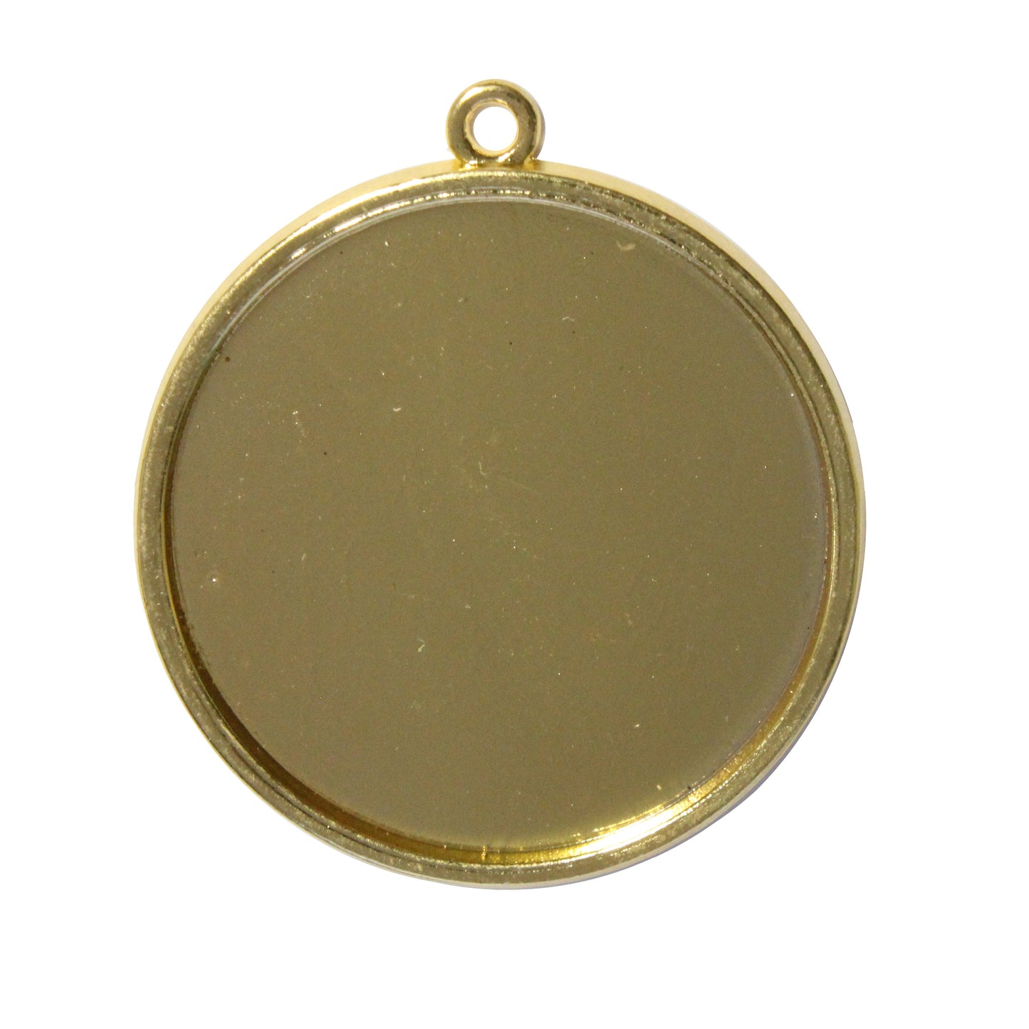 Radiant Round Bezel Charm / 30mm ID / bright gold finish / plated zinc alloy