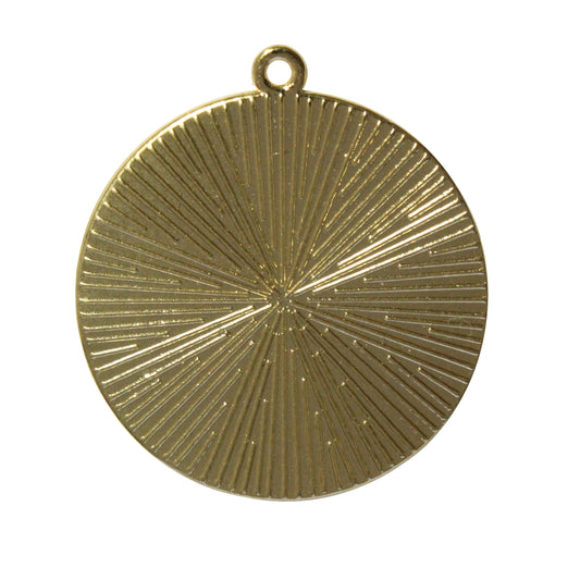 Radiant Round Bezel Charm / 30mm ID / bright gold finish / plated zinc alloy