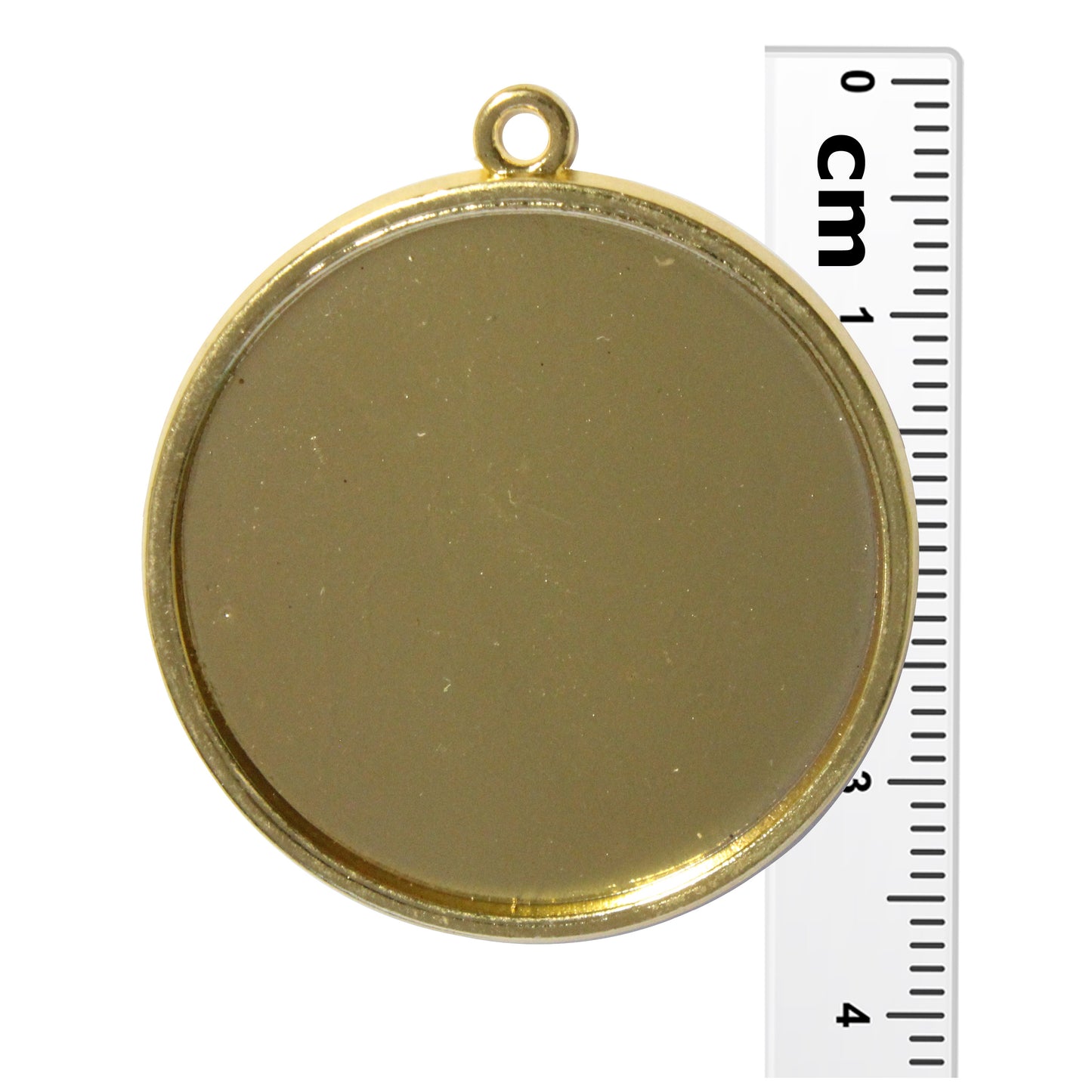 Radiant Round Bezel Charm / 30mm ID / bright gold finish / plated zinc alloy