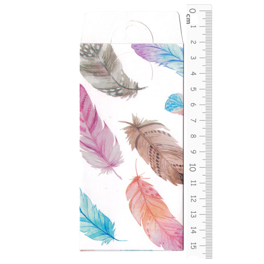 Feather Love Earring Card with window / rectangle shaped sleeve / complete with insert