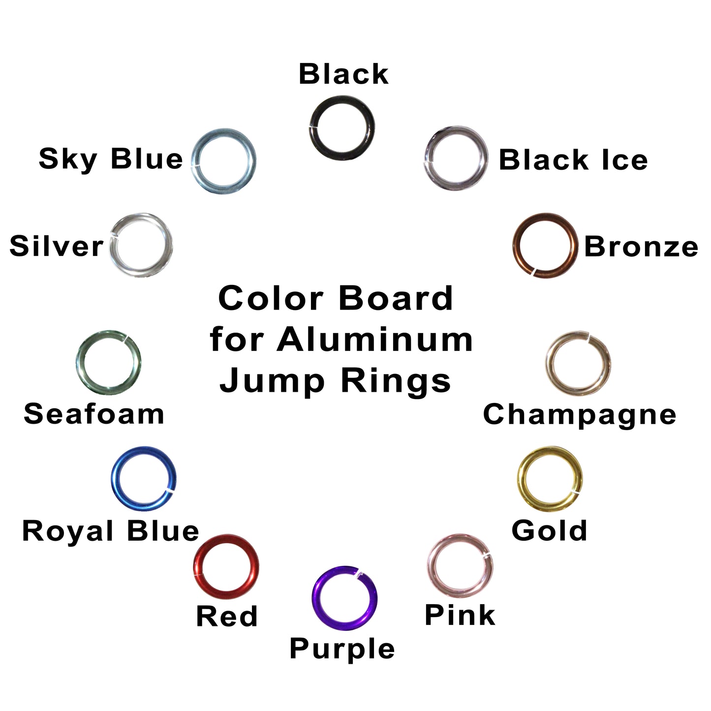 SHINY BLACK 7mm 16 GA AWG Jump Rings / 5 Gram Pack (approx 70) / sawcut round open anodized aluminum / for chainmail jewelry