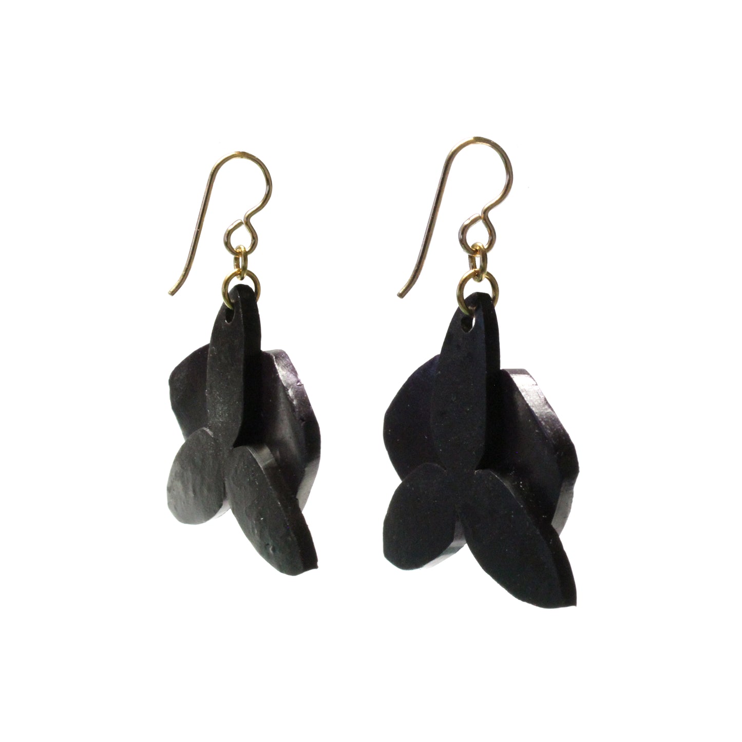 Purple Orchid Flower Earrings / 50mm length / gold filled earwires