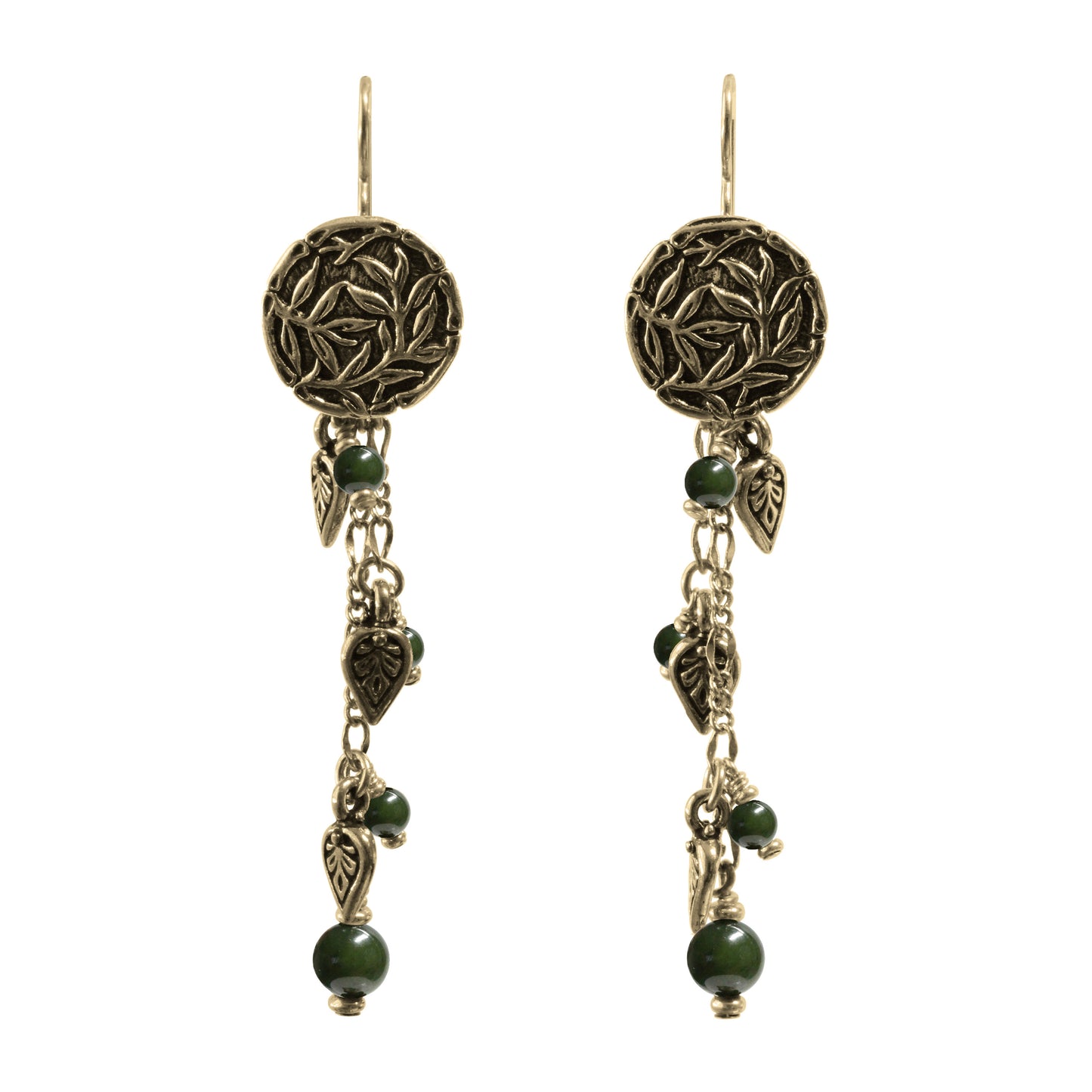 BC Jade Chain Earrings – 77 mm length with gold-filled earwires
