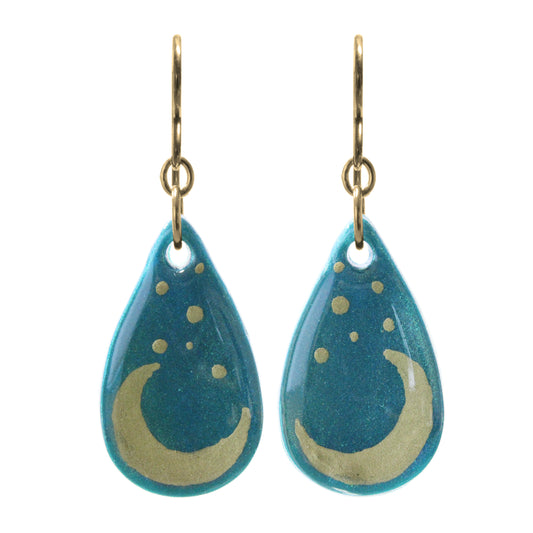 Starry Moon Earrings / 50mm length / gold filled earwires