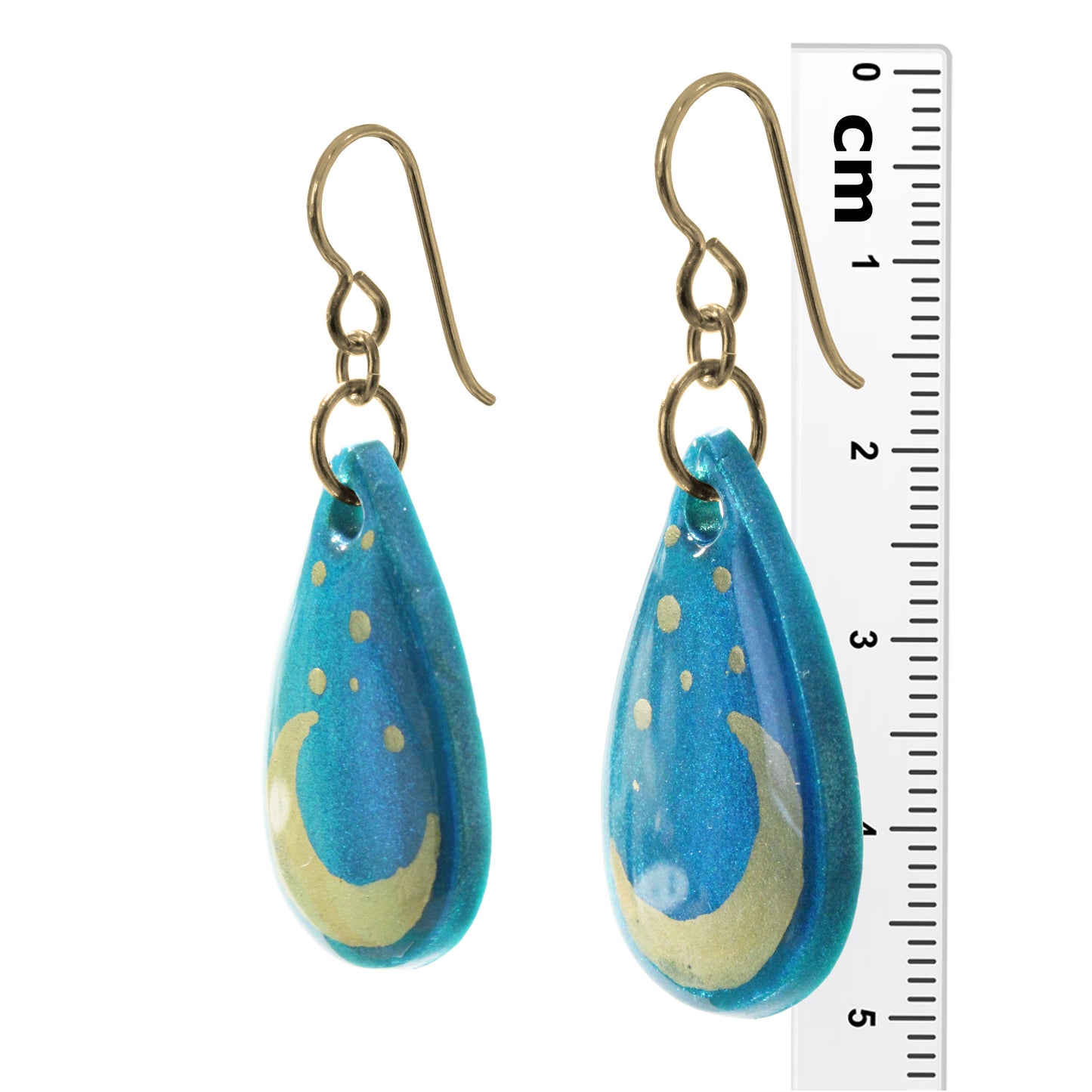 Starry Moon Earrings / 50mm length / gold filled earwires