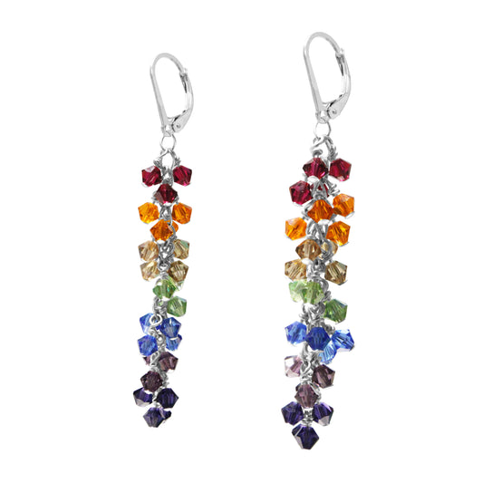 Crystal Rainbow Earrings - side view