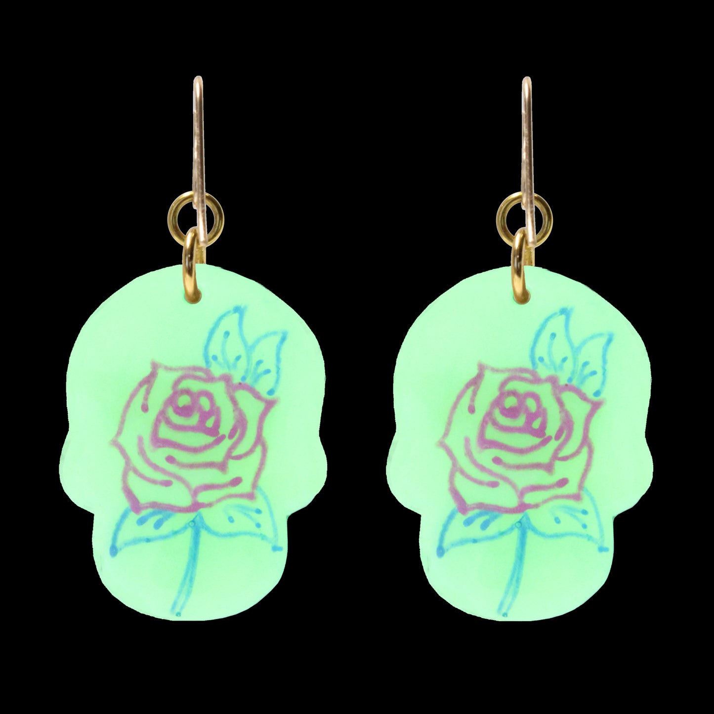 Sugar Skull Earrings - Reverse Glow