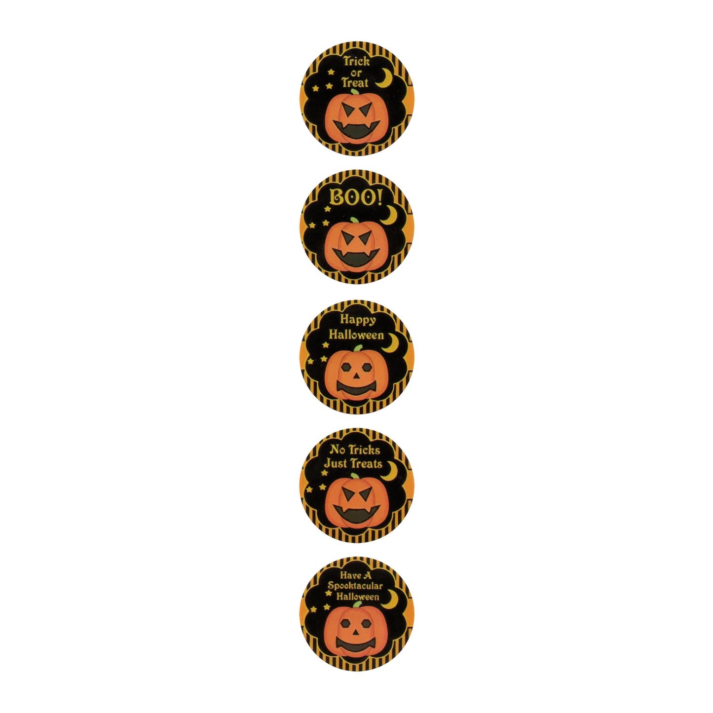 100 Spooky Pumpkin Halloween Stickers / 25mm diameter / peel and stick