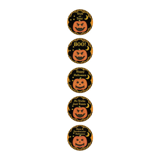 100 Spooky Pumpkin Halloween Stickers / 25mm diameter / peel and stick