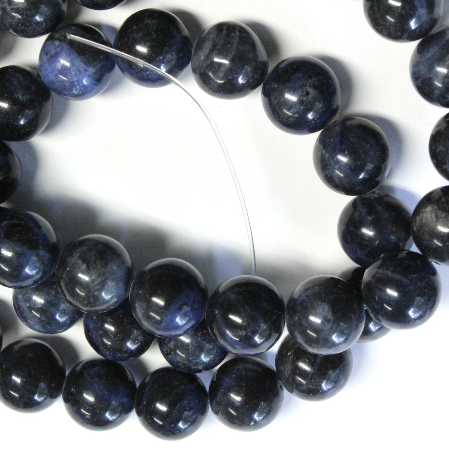 10mm Dark Sodalite / 16" Strand / natural / smooth round stone beads