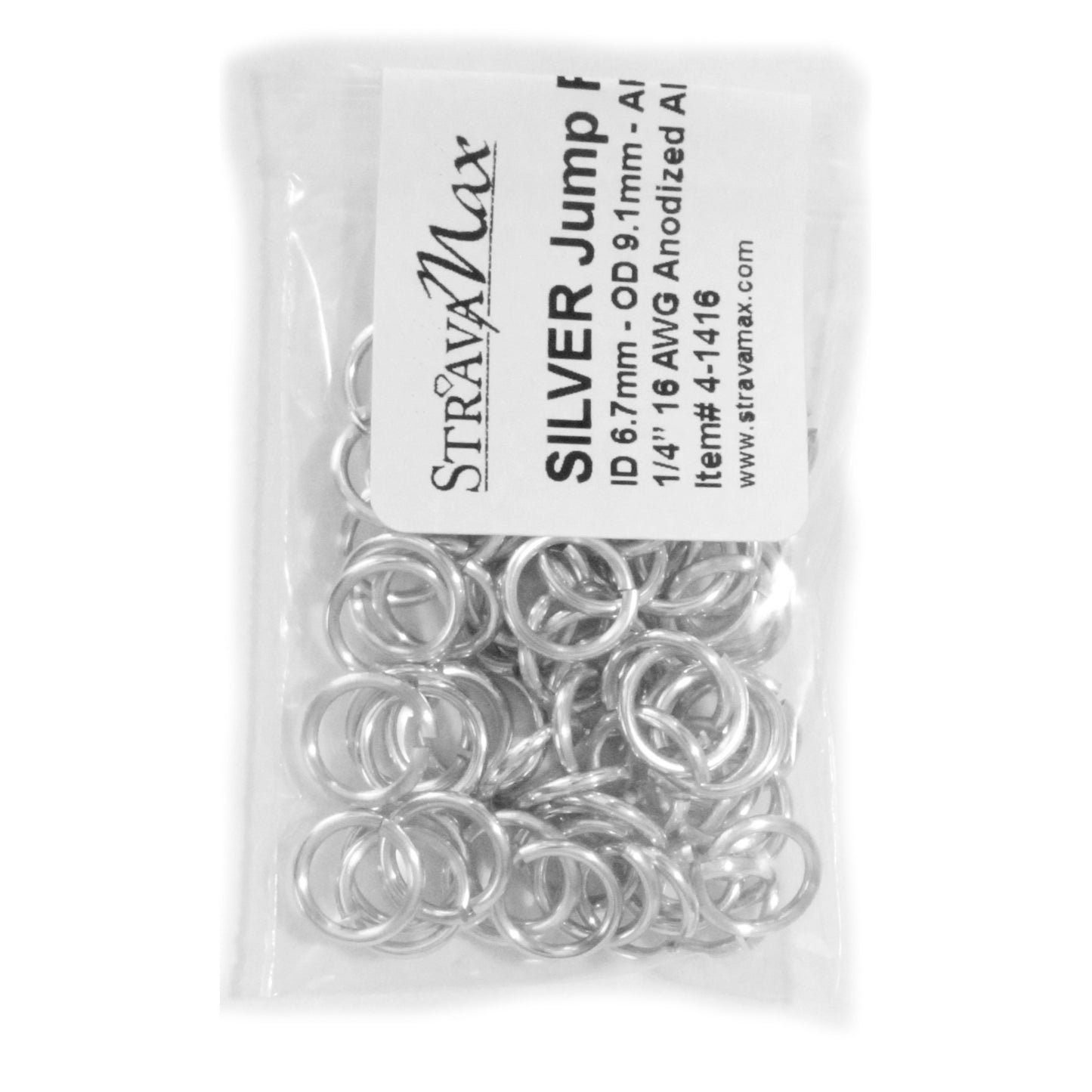 SHINY SILVER 7mm 16 GA AWG Jump Rings / 5 Gram Pack (approx 70) / sawcut round open anodized aluminum / for chainmail jewelry