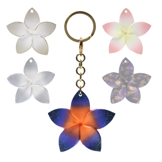 Plumeria Keychain / 112mm length / choose from 5 colorways
