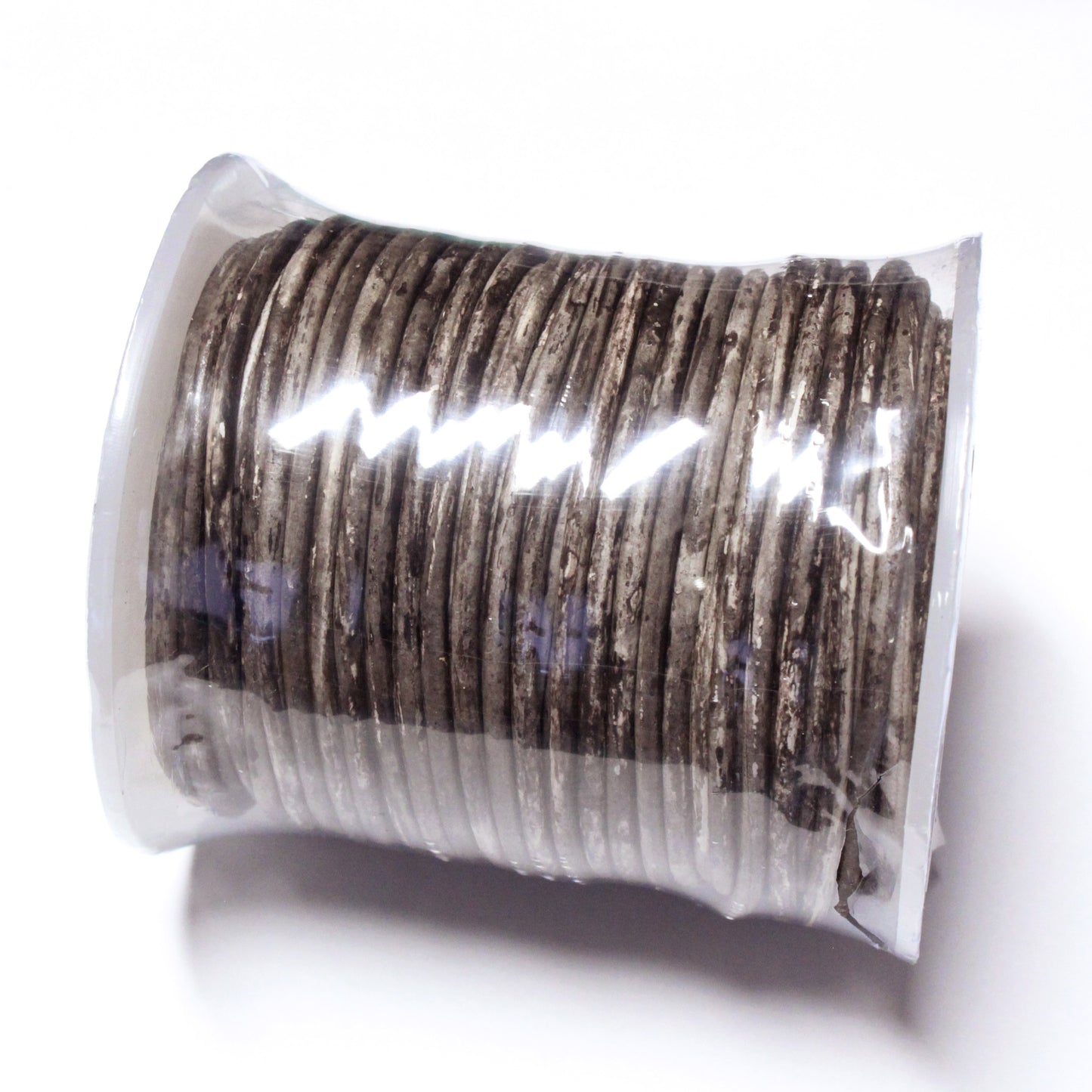 WEATHERED COFFEE 2mm Round Leather Cord / 25m Roll