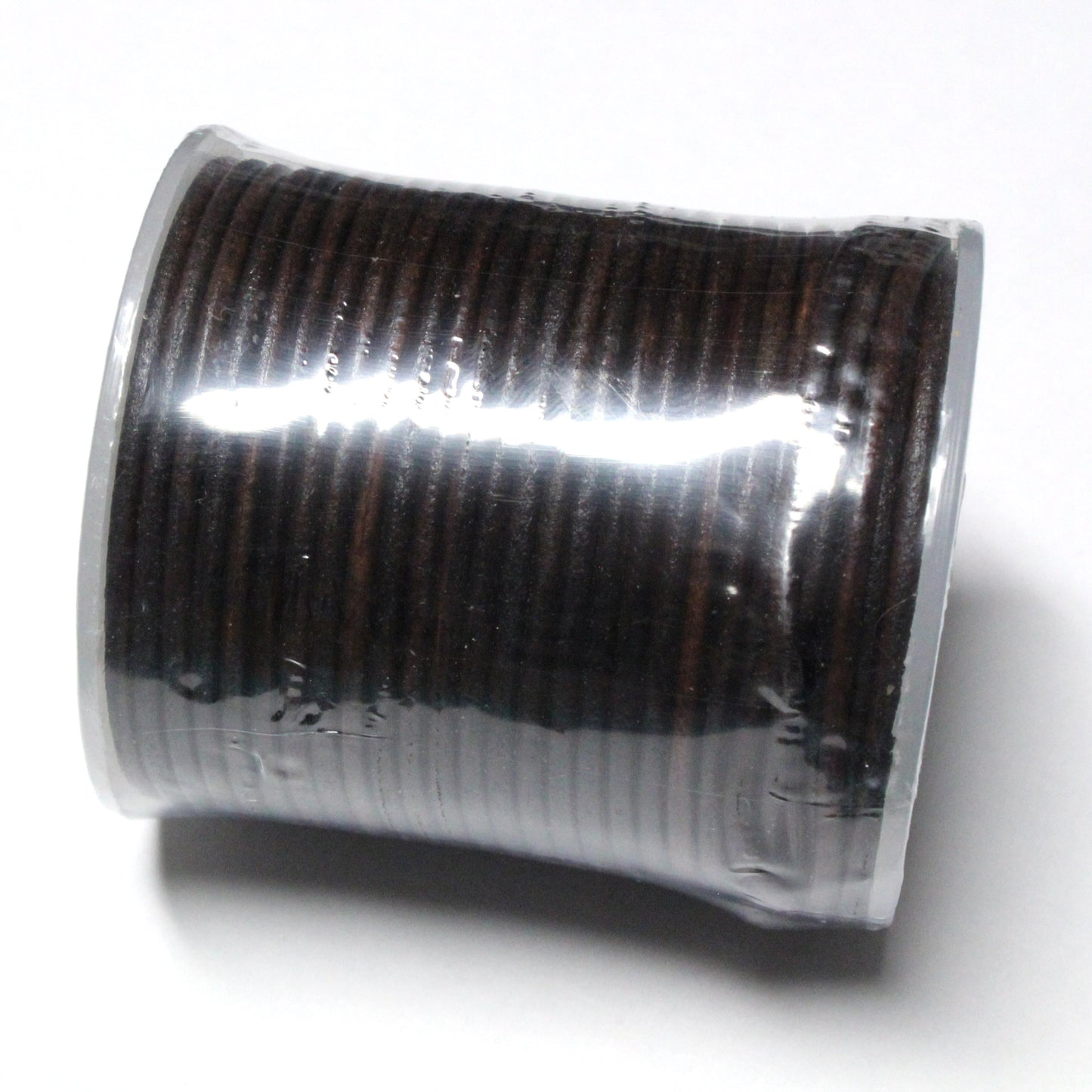 NATURAL DARK BROWN 2mm Round Leather Cord / 25m Roll