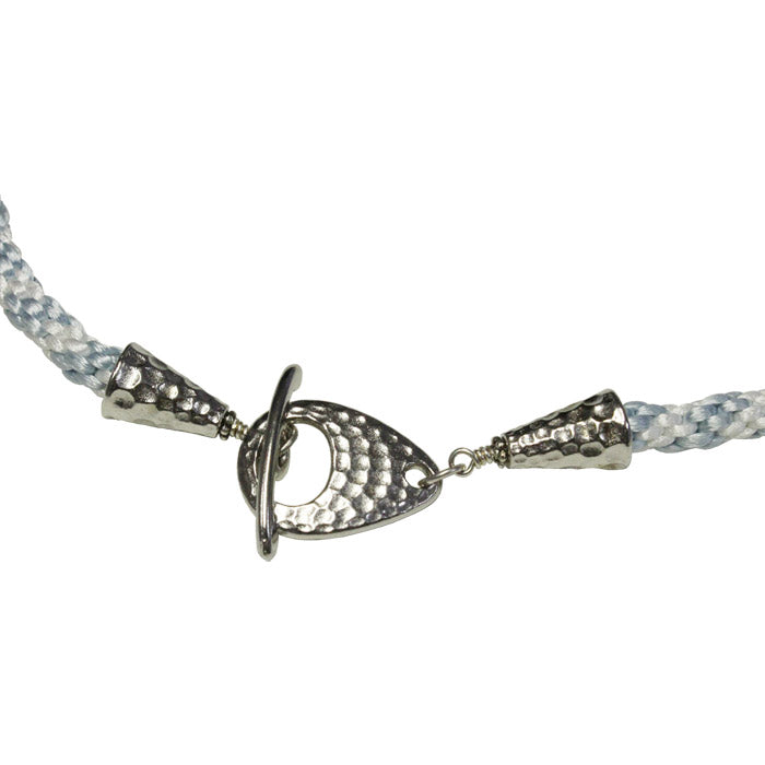 Winter Snowflake Necklace / kumihimo rope satin cord