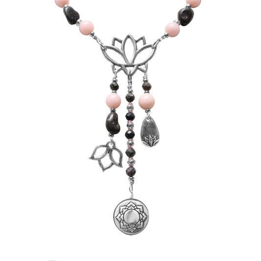 Pink and Black Opal Necklace Chain Necklace / pendant area