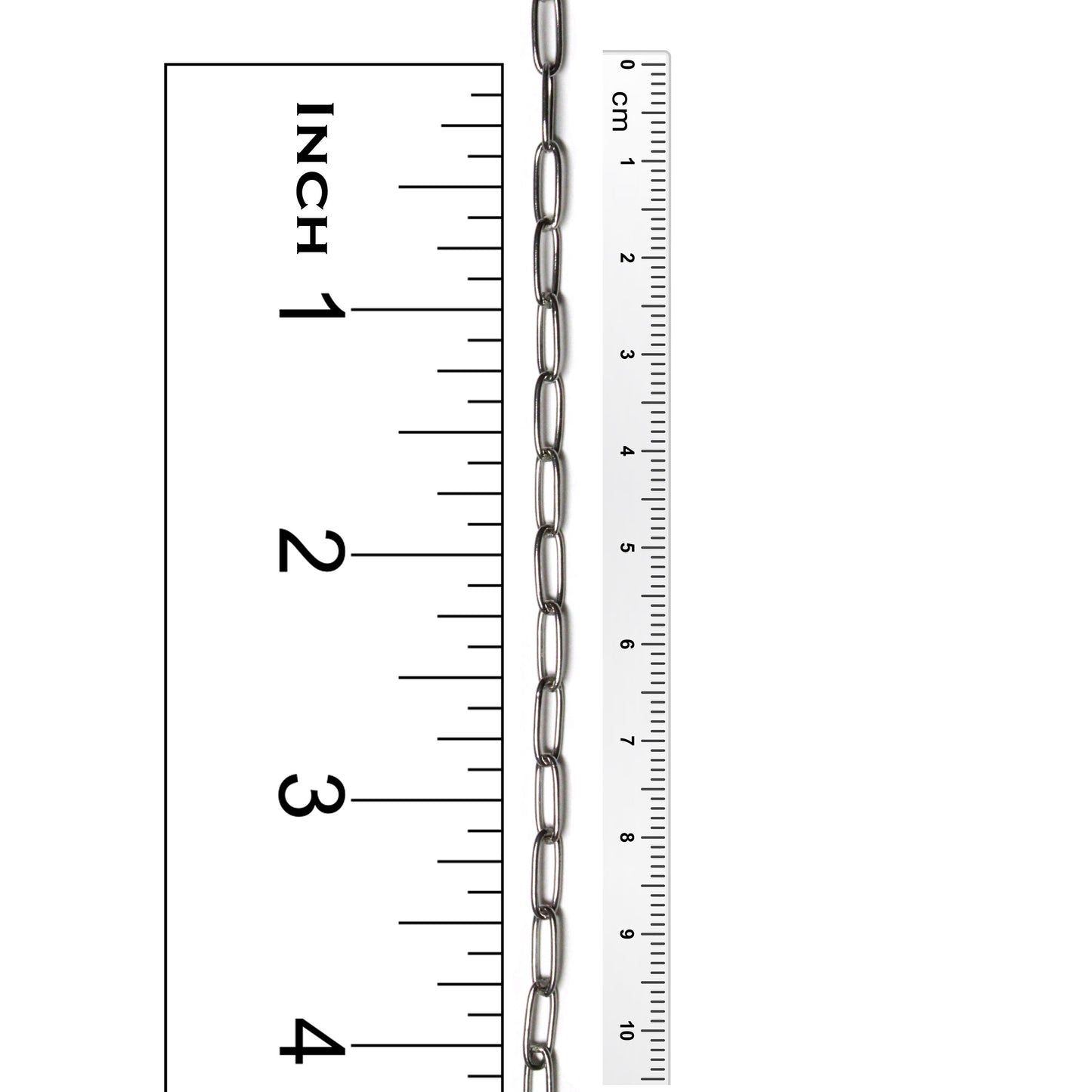 Paperclip Chain Stainless Steel / sold by the foot / 3.5 x 8mm (OD)