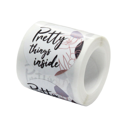 100 Pretty Things Inside Stickers / 25mm diameter / peel and stick