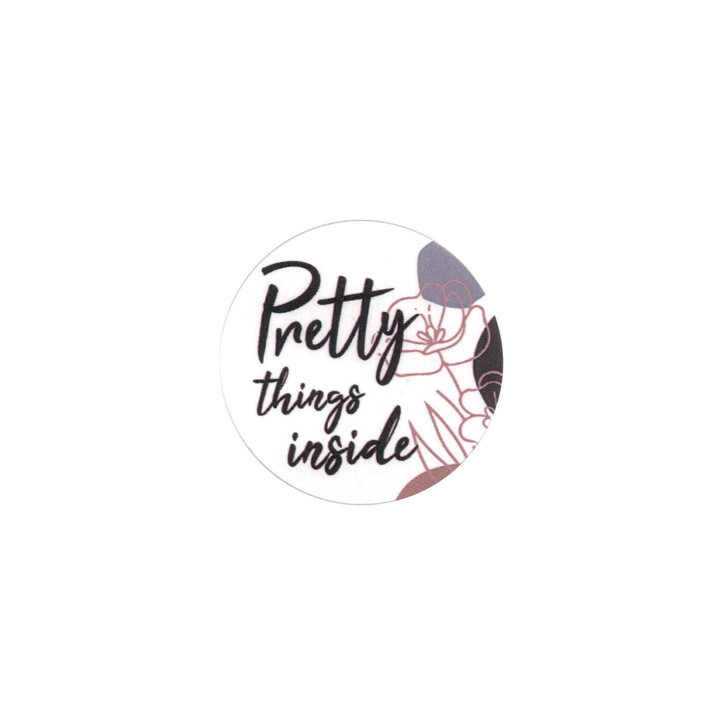 100 Pretty Things Inside Stickers / 25mm diameter / peel and stick