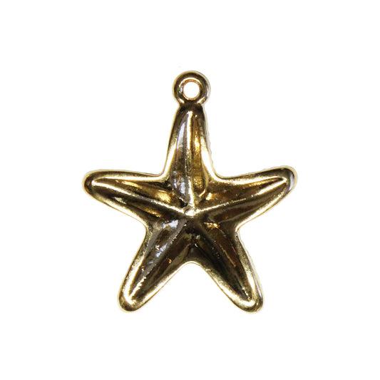 Starfish Pendant / 19x17mm / Gold 24K Plated Zamak / reverse view