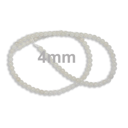 4mm Snow Jade / 16" Strand / natural / smooth round stone beads