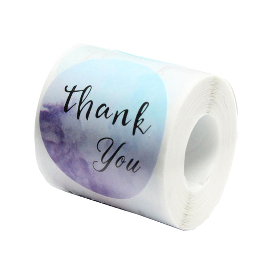 100 Thank You Stickers / 25mm diameter / peel and stick