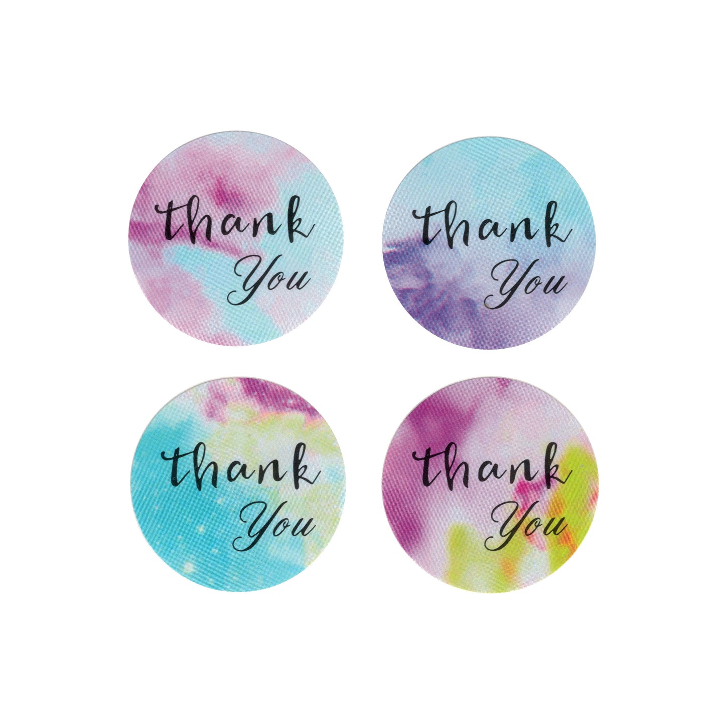 100 Thank You Stickers / 25mm diameter / peel and stick