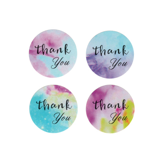 100 Thank You Stickers / 25mm diameter / peel and stick