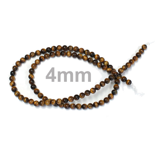 4mm Tiger's Eye / 16" Strand / natural / smooth round stone beads