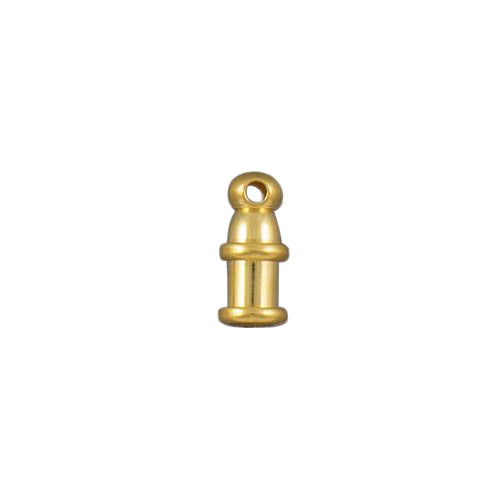 TierraCast 2mm Pagoda Cord End / brass with a bright gold finish
